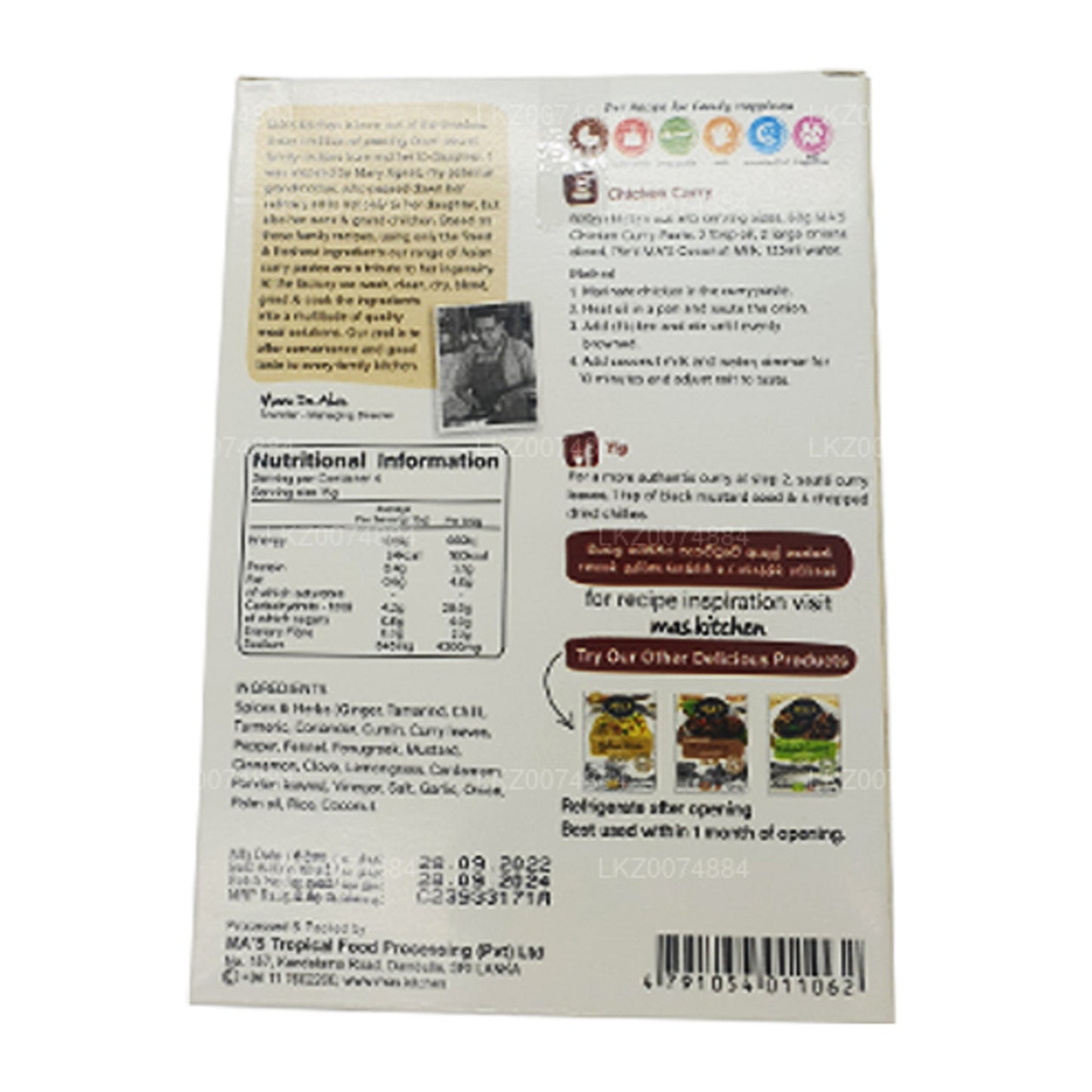 MA: s kök Sri Lankas Chicken Curry Paste (50g)