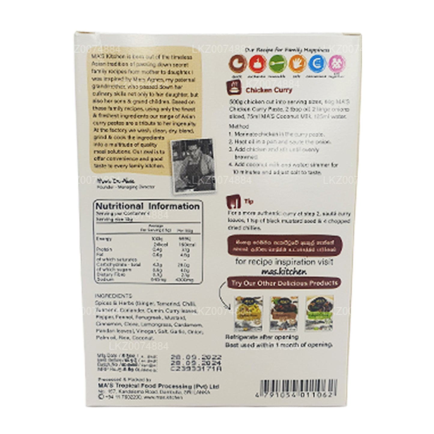 MA: s kök Sri Lankas Chicken Curry Paste (50g)