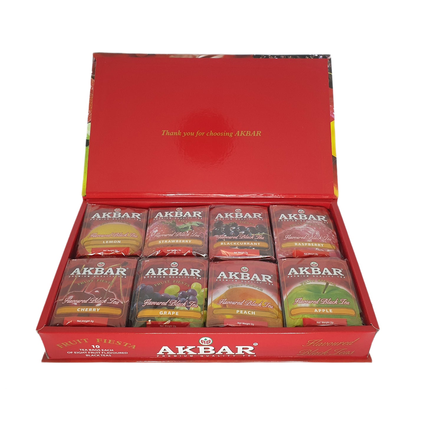 Akbar Fruit Fiesta Smaksatt Svart Te Presentförpackning 80 Tepåsar (160g)