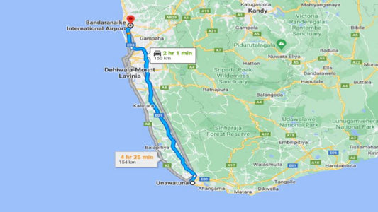 Privat transfer från Unawatuna City till Colombo Airport (CMB)
