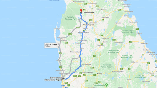 Colombo Airport (CMB) to Thanthirimale City Private Transfer