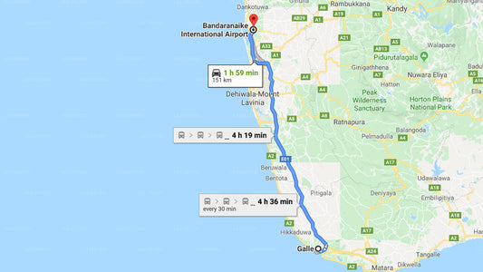 Privat transfer från Galle City till Colombo flygplats (CMB)