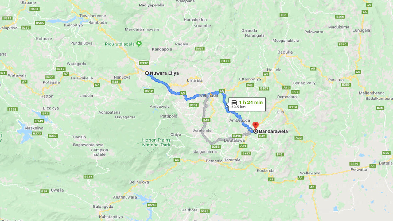 Nuwara Eliya City to Bandarawela City Private Transfer