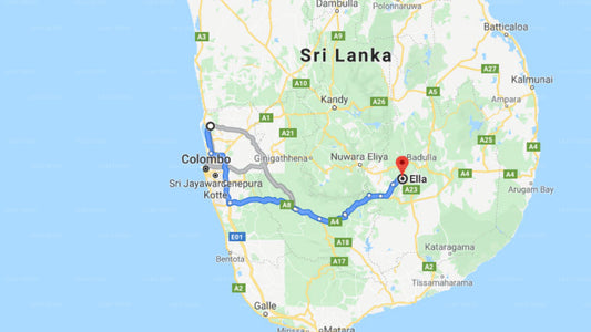 Transfer between colombo Airport (CMB) and Glen Tytler, Ella