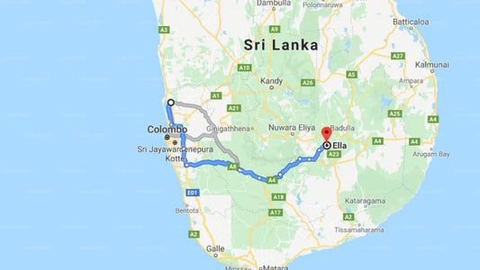 Transfer between Colombo Airport (CMB) and Ella Gap Panorama, Ella