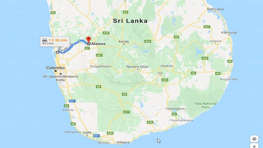 Transfer between Colombo Airport (CMB) and Grindlays Regency, Alawwa