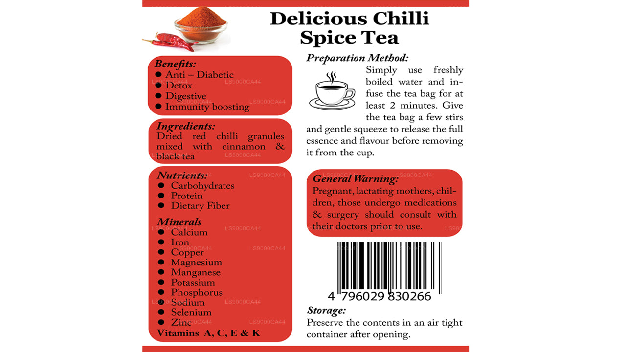 Lifetone Chilli Tea ( Red) (40g) 20 Tea Bags